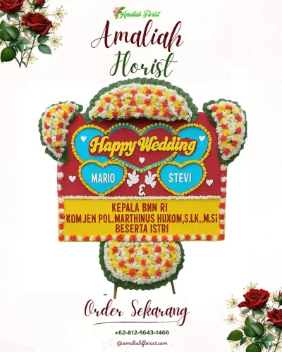Karangan Papan Bunga Pernikahan di Giriwarno